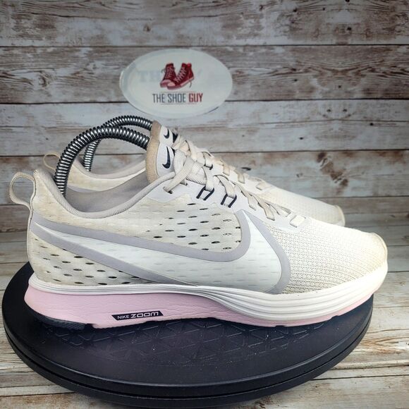 Nike Zoom Strike 2 Women's Vast Grey Pink Athletic Running Shoes - Picture 1 of 9